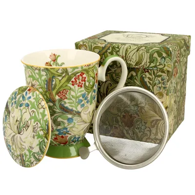 Produktbild von Tasse mit Sieb, goldene Lilie, 325 ml