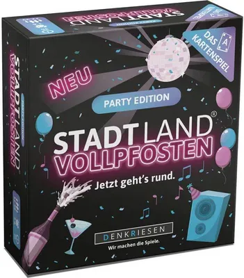 Produktbild von DENKRIESEN - STADT LAND VOLLPFOSTEN® - Gra karciana - PARTY EDITION "Nadszedł czas, aby zacząć działać"