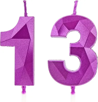 Imagen del producto de Número 13: Velas moradas para pastel de cumpleaños