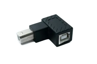 Zdjęcie produktu dla SYSTEM-S Adapter USB 2.0 z wtyczki typu B do gniazda pod kątem w górę Kabel pod kątem w kolorze czarnym