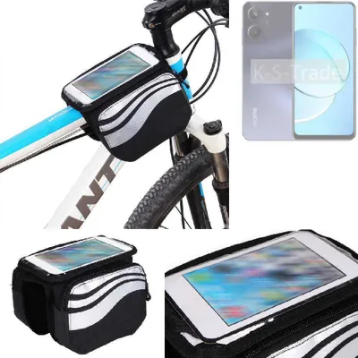 Produktbild von K-S-Trade Rahmentasche Fahrrad-Halterung kompatibel mit Realme 10 Rahmenhalterung Fahrrad Handyhalterung Fahrradtasche Handy Smartphone Halterung Bike