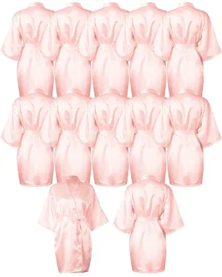 Produktbild von Patelai 12 Stück Kimono-Bademäntel für Frauen, seidige Brautjungfern, leicht, V-