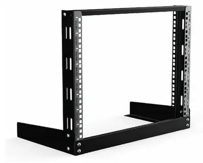 Obrázok produktu pre Lanview LVR08U63BL, Nástenný regál, 8U, 30 kg, Koľajnice racku, 3,7 kg, Čierna