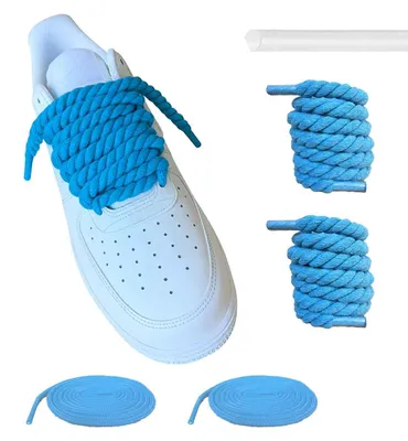 dicke schnuersenkel seil blau azur