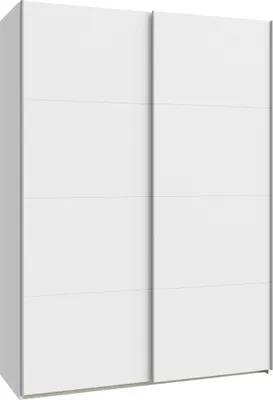 Produktbild von Schiebetürenschrank >SCHACH&MATT 2< in Weiss - 150,1x210,5x61,2cm (BxHxT)