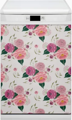 Produktbild von Magnetmatte Geschirrspüle Abwaschbar Küche Magnete  Nachbildung 45x80 cm  - Pinke Blumen