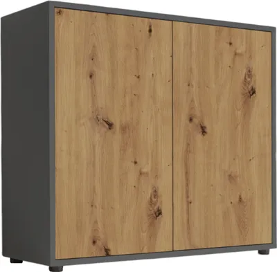 Produktbild von Schuhkommode / Kommode BEN 4 in anthrazit / Artisan Eiche Nb., Push-to-open, (BxHxT) 79x73x33 cm