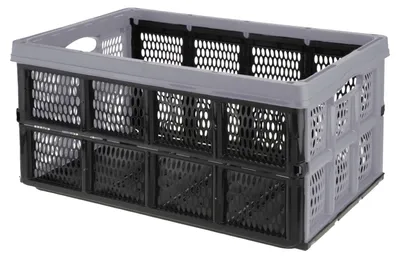 Image de Boîte pliante empilable 32 L Boîte de transport 48X35X24CM Caisse de courses pliable