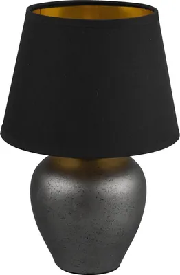 Produktbild von Tischlampe - Schwarz - Goldfarben - Keramik - H 26 cm - E14