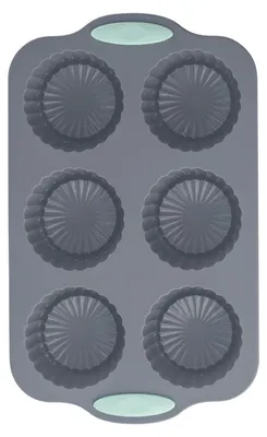 Produktbild von Silikon-Kranzform mit 6 Mulden – Weihnachtsbackform für Cupcakes, Seife, Pralinen – Flexible DIY-Bastelform & Festtagsleckereien