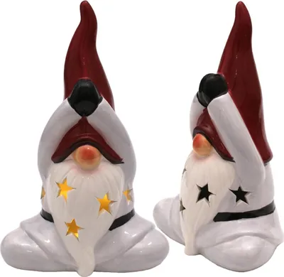 Productafbeelding van LED kerstfiguur, 20 cm – Kerstman/elf in yogapose