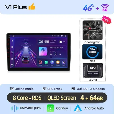 Obrázok produktu pre Autorádio s CarPlay – 9-palcový dotykový displej – Bezdrôtové pripojenie CarPlay a Android Auto – GPS navigácia