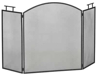 Produktbild von Funkenschutzgitter Faltbare Kaminschutzgitter Kamin Funkenschutz Feuerschirm Kaminfunkenschutz Ofenschutzgitter Metall 110 x 24 x 76,5 cm Schwarz