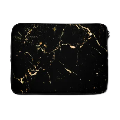 Produktbild von MuchoWow® Laptop Hülle 13 Zoll Marmor - Limette - Schwarz - Gold Laptoptasche - Laptophülle - Sleeve - Rundumschutz