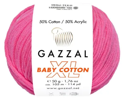 Obrázek produktu pro Příze Gazzal Baby Bavlna XL 3461, ultra tmavě růžová - pro pletení a háčkování