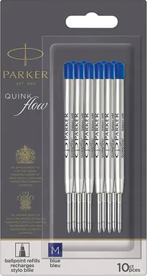 Zdjęcie produktu dla PARKER 2119154 PARKER biros duży wkład QUINKflow, opakowanie blistrowe 10 szt