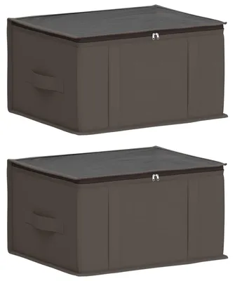 Produktbild von vidaXL Aufbewahrungsbox mit transparentem Oberfenster 2 pcs Grau