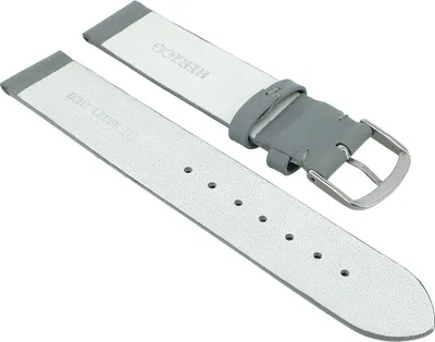 Produktbild von Herzog Beach II > Uhrenarmband glattes Leder gleichlaufend > grau, Stegbreite:14mm, Schließe:Silbern