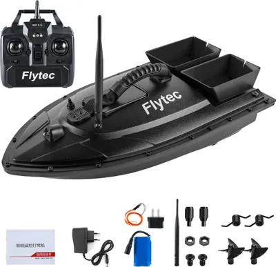 Produktbild von Flytec Angelkoederboot 500m Ferngesteuertes Koederboot Dual Motor Fish Finder 1.5KG Laden mit LED-Licht zum Angeln