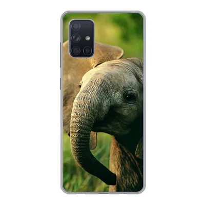 Produktbild von MuchoWow® Handyhülle Schutzhülle Hülle für Samsung Galaxy A51 Elefant - Grün - Tiere - Natur Silikon Softcase Handy Hülle - Schutzabdeckung