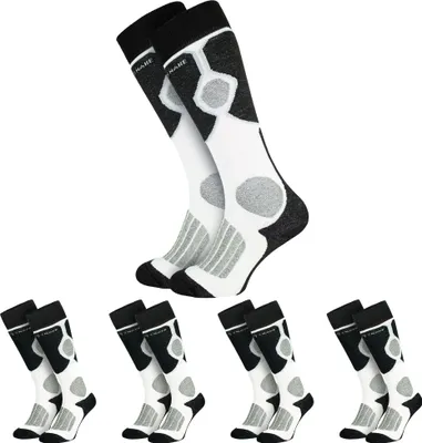 Produktbild von 4 Paar Damen und Herren Skisocken - Warme Funktionssocken mit Polsterung und Komfortbund für Wintersport - Schwarz/Weiß - 39/42