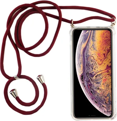 Produktbild von Handykette für Apple iPhone X / XS - Smartphone Necklace Hülle mit Band - Schnur mit Case zum umhängen in Rot