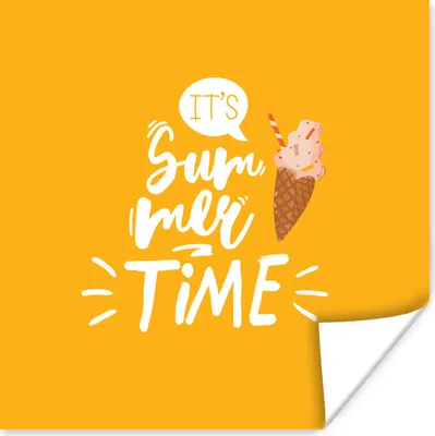 Produktbild von MuchoWow® Poster Sommer - Eiscreme - Weiß 100x100 cm - Babyzimmer
