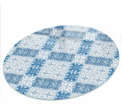 Produktbild von Bedruckte Glas Tischplatte fi100 cm – Glas Tischplatte Küche – Tischplatte aus Sicherheitsglas – Glasplatte für Küchentisch – Moderne Tischplatte Glas – Dekorative Glastischplatte – Pflegeleichte Tischplatte Küche – Mosaikmuster, KI-generiertes Bild