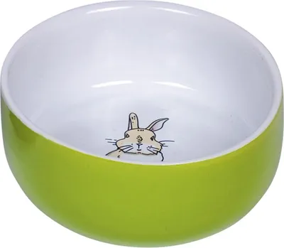Image de Nobby Nager écuelle céramique "Rabbit" vert/blanc Ø 11cm x 4,5 cm