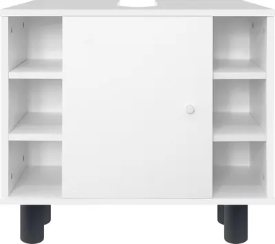 Produktbild von ML-Design Waschbeckenunterschrank Weiß, 60x54x32 cm, Badezimmer Waschbecken Unterschrank mit Tür und 6 Ablagen, viel Stauraum