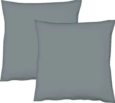 Produktbild von JACK by Fleuresse 2er Set Renforcé Kissenhülle Kissenbezug Dekokissen Baumwolle weich, Farbe:Dunkelgrau, Größe:40 x 40 cm