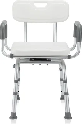 Produktbild von Jopassy Duschhocker Badhocker Höhenverstellbar Duschstuhl bis 136kg  mit arm und rückenlehne Badsitz  360° Drehbar