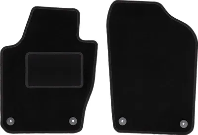 Image de Tapis de sol avant velours sur-mesure pour Seat Ibiza IV 6J (2008-2017, berline à hayon, ST, break) noir, jeu 2 pièces, fixations - STANDRAD