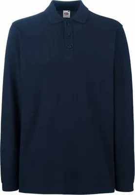 Produktbild von Fruit of the Loom - Premium Long Sleeve Polo - Deep Navy - S
