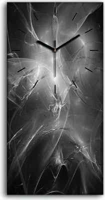 Produktbild von Wanduhr Bürouhr Leinwand Bild Geräuschlos Kunstdruck 30x60 Abstrakte Kunst - schwarze Hände
