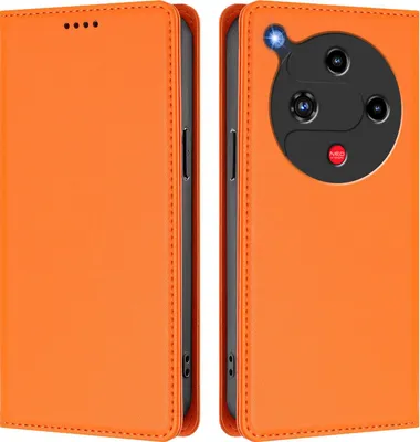 Image de Étui en cuir pour ZTE Nubia Focus 2, étui à rabat magnétique en cuirPolyuréthaneavec support, orange