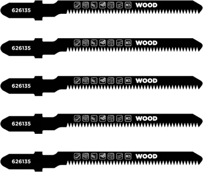 Produktbild von kwb 626135, Stichsägeblatt, Kunststoff, Holz, Hartstahl (HCS), Schwarz, 1,4 mm