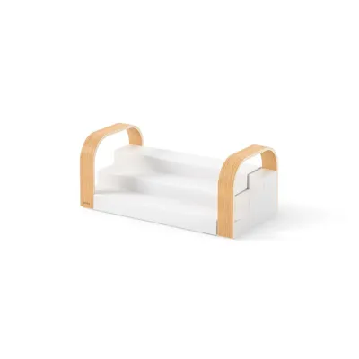 Produktbild von Umbra ausziehbarers Gewürzregal Bellwood 3-stufig, Küchenregal, Recyceltes ABS, Holz, Weiß, Natur, 30-61 cm, 1019934-668