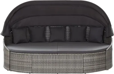 Produktbild von vidaXL Outdoor-Loungebett mit Dach Grau