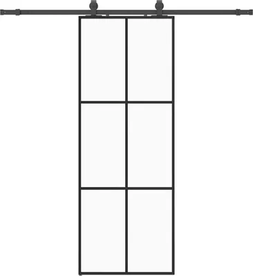 Obrázek produktu pro vidaXL Posuvné dveře s kováním černé 76x205 cm sklo ESG