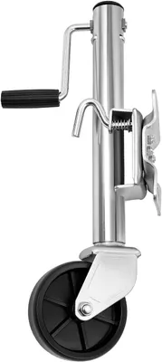 Produktbild von Stützrad für Anhänger mit 6-Zoll-Rad und 540kg Tragkraft, geschweißter Stützfuß mit Handkurbel, höhenverstellbar von 32 bis 57 cm