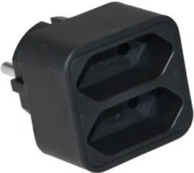 Produktbild von GOOBAY Euro-Zweifachstecker NK 002, schwarz
