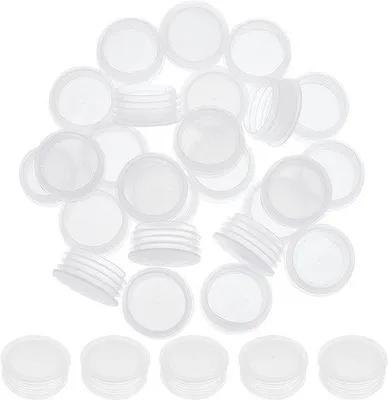 Obrázok produktu pre Sada tesniacich uzáverov – opakovane použiteľné – 25 kusov – náplne – vnútorný priemer 20 mm – priehľadné – vhodné pre spoločné použitie.