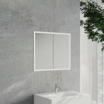 Immagine prodotto di Specchio da bagno a cubo Kronenbach 2.0, da incasso, 80 cm, con 2 ante