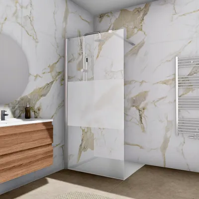 Produktbild von Walk In Dusche Begehbare Duschwand Glas Duschabtrennung Duschtrennwand Glastrennwand Glaswand mit NANO-Beschichtung