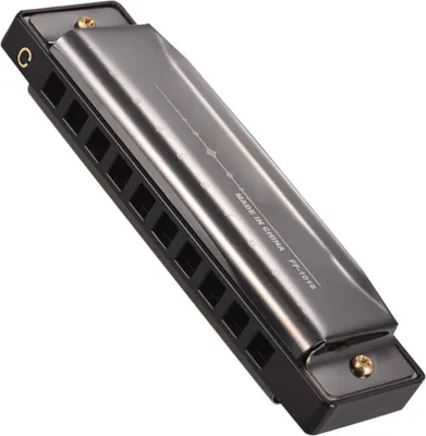 Zdjęcie produktu dla Key of C Diatonic Harmonica Mouthorgan with ABS Reeds Mirror Surface Design 10 Holes Blues Harmonica Perfect for Beginners Professional Students Kid Black