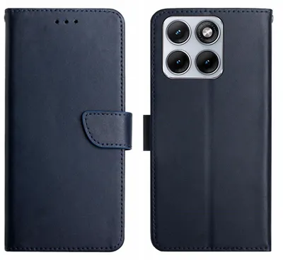 Produktbild von Motorola Edge 70 Fusion Hülle - Coverup Genuine Leather Klapphülle - Echtes Leder - Blau