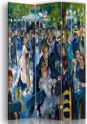 Produktbild von Paravent - Raumteiler Tanz im Garten der Moulin de la Galette - Pierre Auguste Renoir - Dekorativer Raumtrenner cm. 110x150 (3 x)