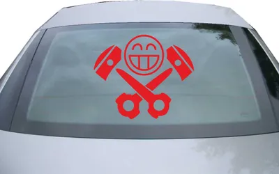 Produktbild von Indigos UG - Aufkleber Heckscheibe & Motorklappe DE2194 - rot - 600x507 mm - Kolben Skull - Auto Scheiben Fenster Heckklappe Tuning Racing JDM - Die cut