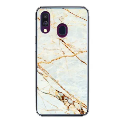 Produktbild von MuchoWow® Handyhülle Schutzhülle Hülle für Samsung Galaxy A40 Marmor - Gold - Luxus Silikon Softcase Handy Hülle - Handy-Tasche - Geburtstag Teenager